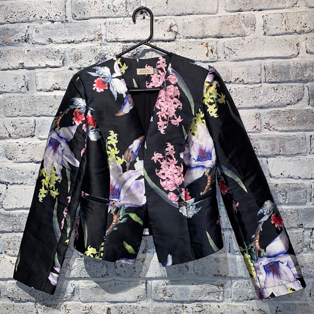 Floral Black Women's Jacket